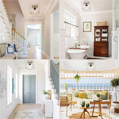 Plafonnier LED en verre design nordique moderne pour intérieur élégant