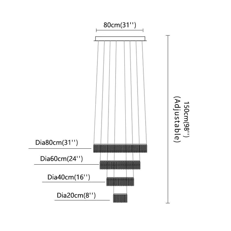 Lustre LED en cristal chromé Art Déco pour escalier, éclairage intérieur premium
