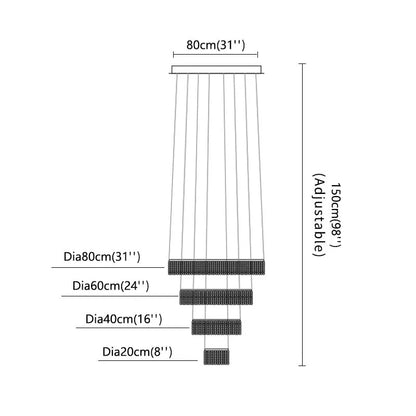 Lustre LED en cristal chromé Art Déco pour escalier, éclairage intérieur premium
