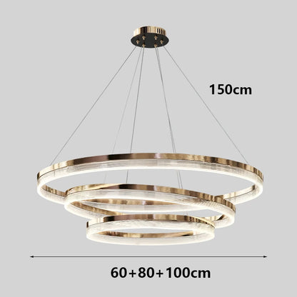 Suspension moderne en alliage et acrylique, lumière LED dimmable pour salon et salle à manger