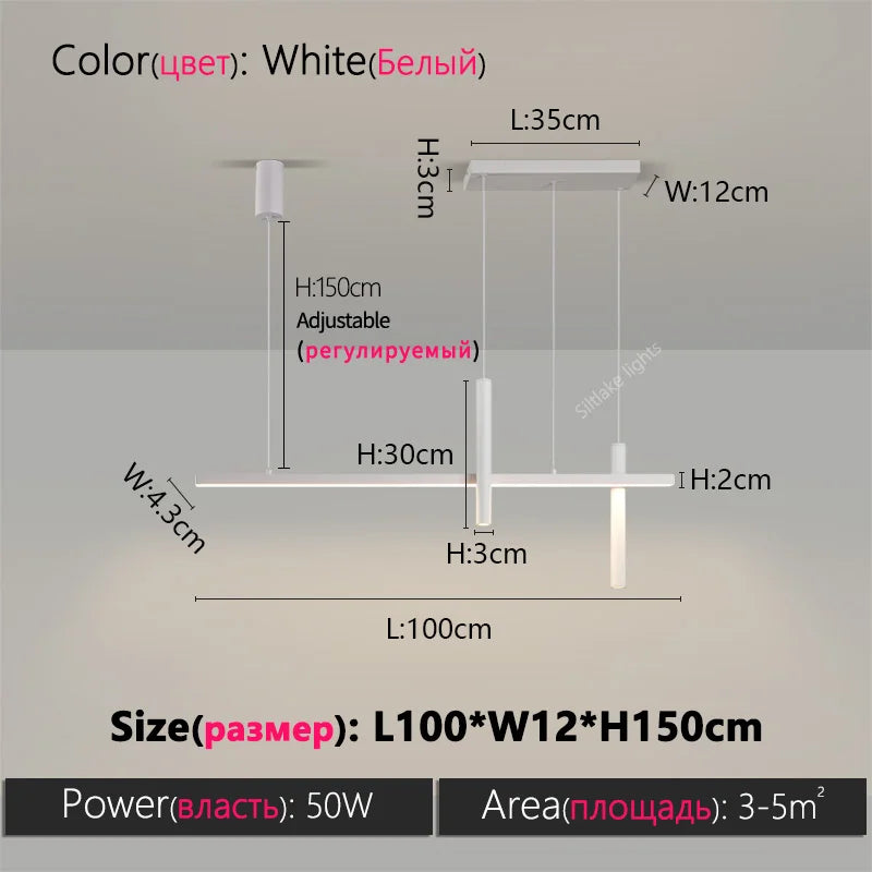 Suspension moderne design créatif en métal pour salle à manger, lumière chaude