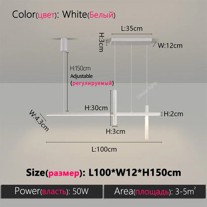 Suspension moderne design créatif en métal pour salle à manger, lumière chaude