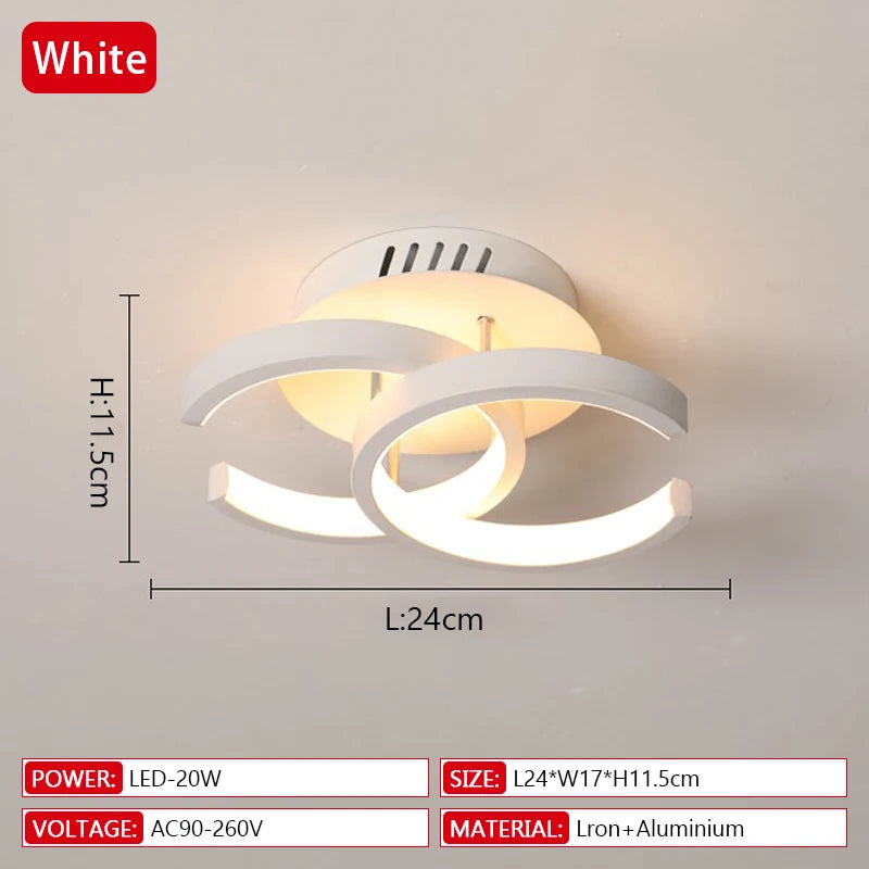 Plafonnier LED moderne dimmable à télécommande, design contemporain en aluminium, lumière chaude ou blanche, installation en surface