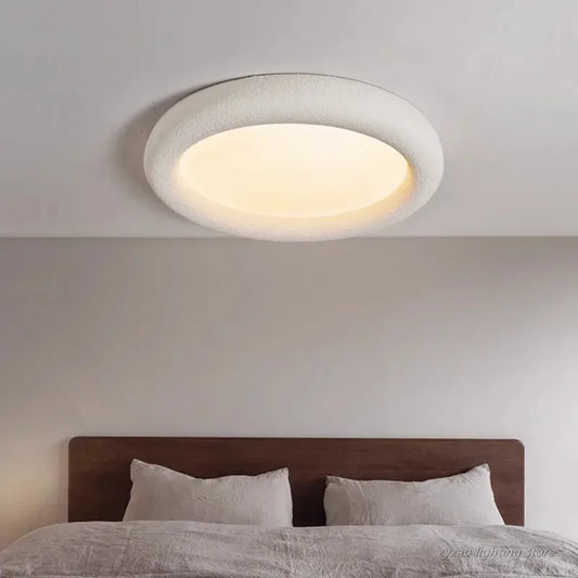 Plafonnier LED rond nuage en résine pour salon et chambre bébé, éclairage soin des yeux