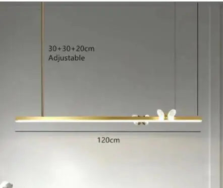 Plafonnier LED Anneau Métal Doré, Design Nordique avec Papillon Acrylique, Éclairage Salon et Chambre