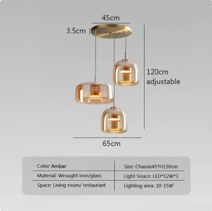 Suspension en verre moderne et luxueuse, luminaire décoratif intérieur
