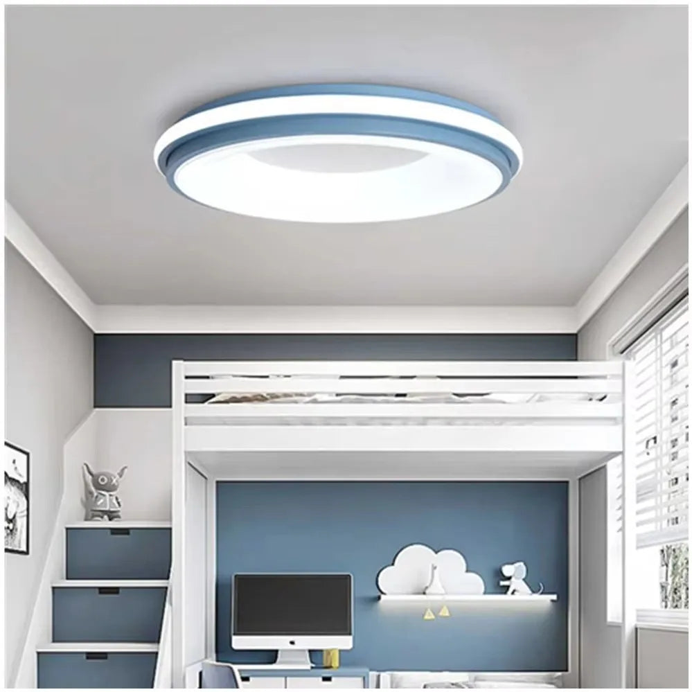 Plafonnier LED Macaron Nordique 30W-48W, lumière chaude, design contemporain