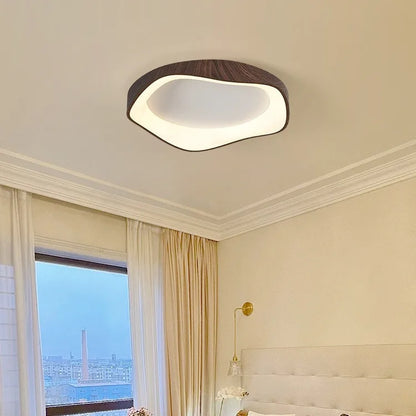 Plafonnier LED design fleur minimaliste en fer noir, blanc et gris, lumière douce et modulable