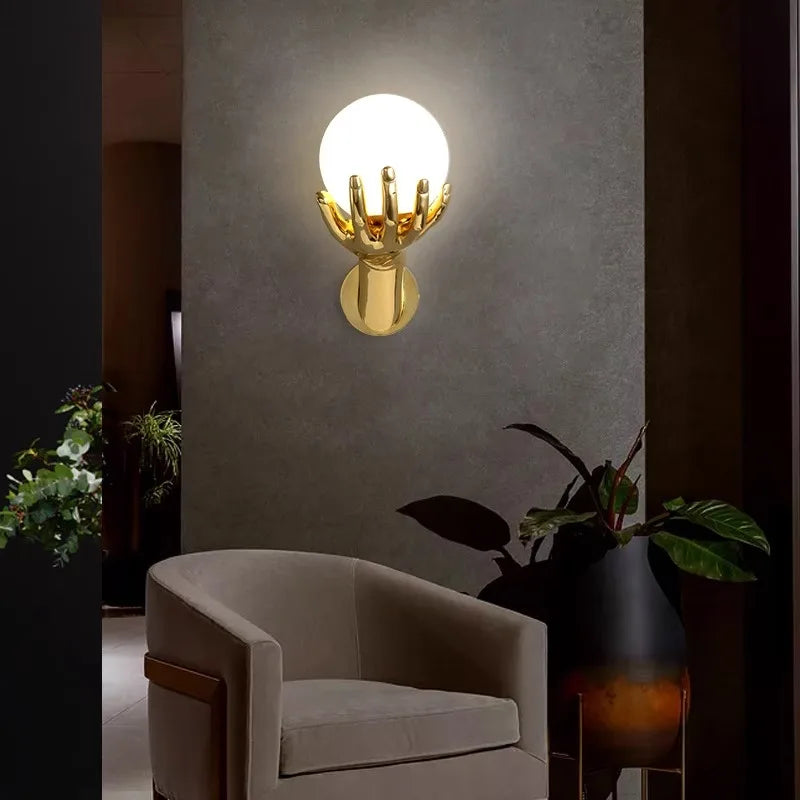 Applique Murale LED Moderne en Résine et Verre Dépoli pour Intérieur