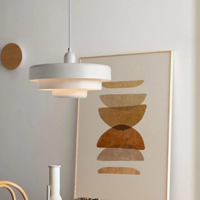 Suspension LED Macaron Nordique en acier et aluminium, éclairage cosy pour salon et restaurant