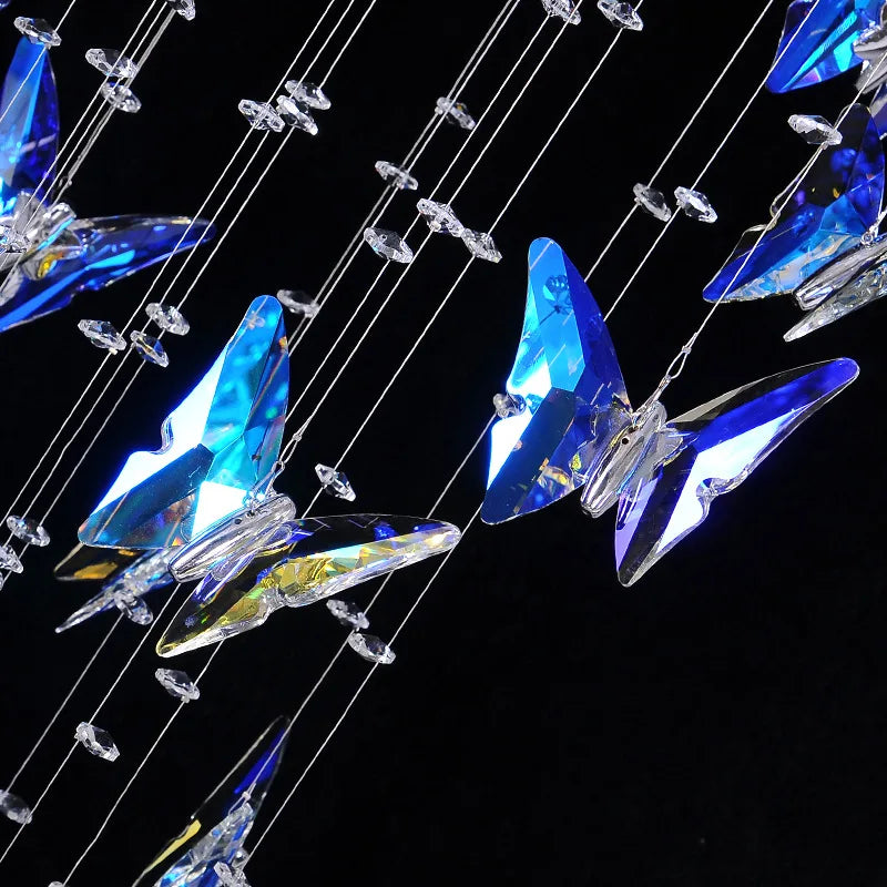 Lustre duplex creux rotatif en cristal style postmoderne pour hall