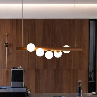 Suspension Plafonnier Bois Design Moderne G9, Lumière Ambiante Chaleureuse