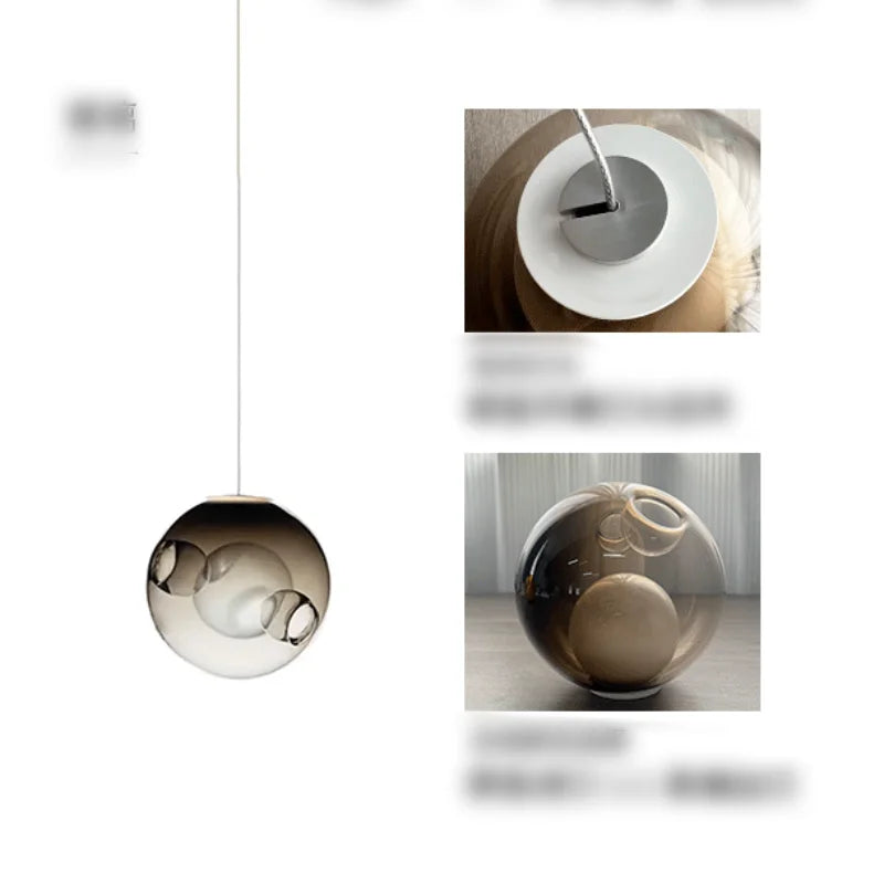 Suspension boule en verre design canadien pour salon et bar Villa