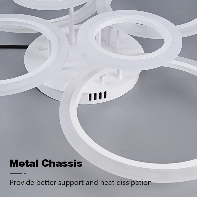 Plafonnier LED moderne en fer et acrylique, télécommande, lumière variable pour ambiance chaleureuse