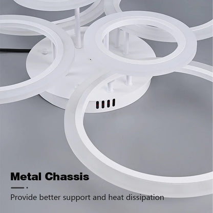 Plafonnier LED moderne en fer et acrylique, télécommande, lumière variable pour ambiance chaleureuse