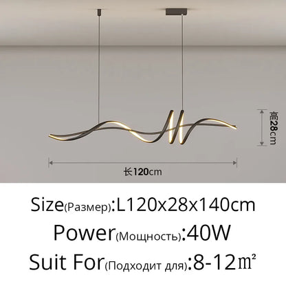 Suspension LED moderne en aluminium blanc pour salon et salle à manger