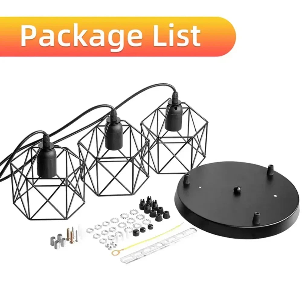 Suspension LED Vintage Nordique en Fer pour Cuisine et Salon