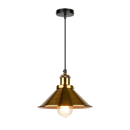 Suspension vintage E27 DINDALLED en métal noir et or, lustre d'intérieur