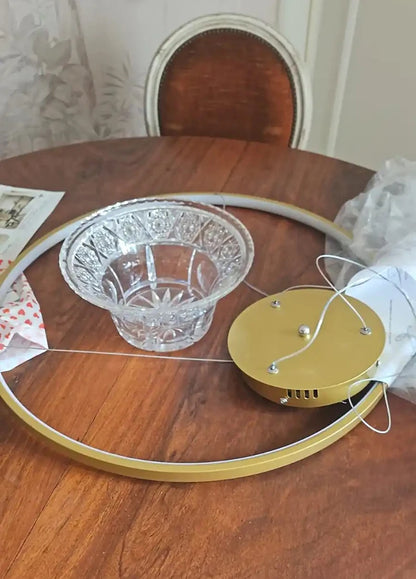 Suspension LED ronde moderne en aluminium noir et blanc, lumière chaude et froide pour intérieur