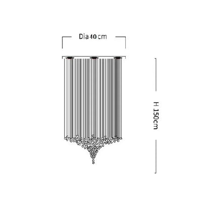 Lustre LED moderne en cristal pour escalier et salon, lumière chaude