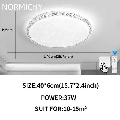 Plafonnier LED moderne design diamant blanc lumière chaude pour salon et chambre