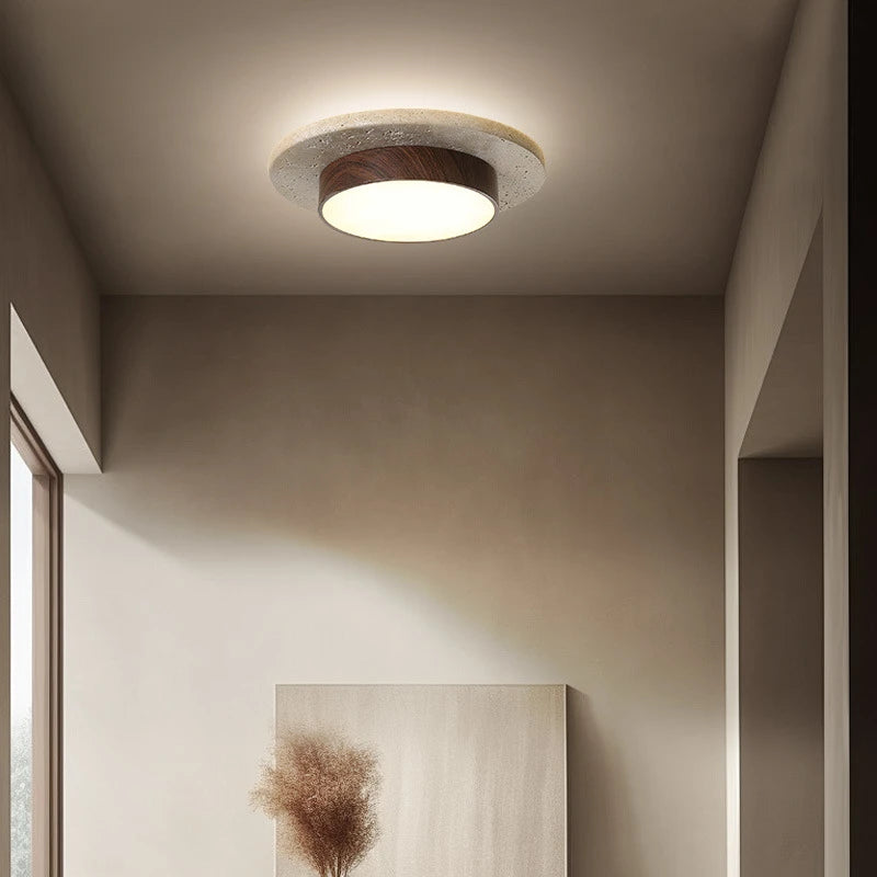 Plafonnier LED moderne en pierre style japonais pour salon et cuisine