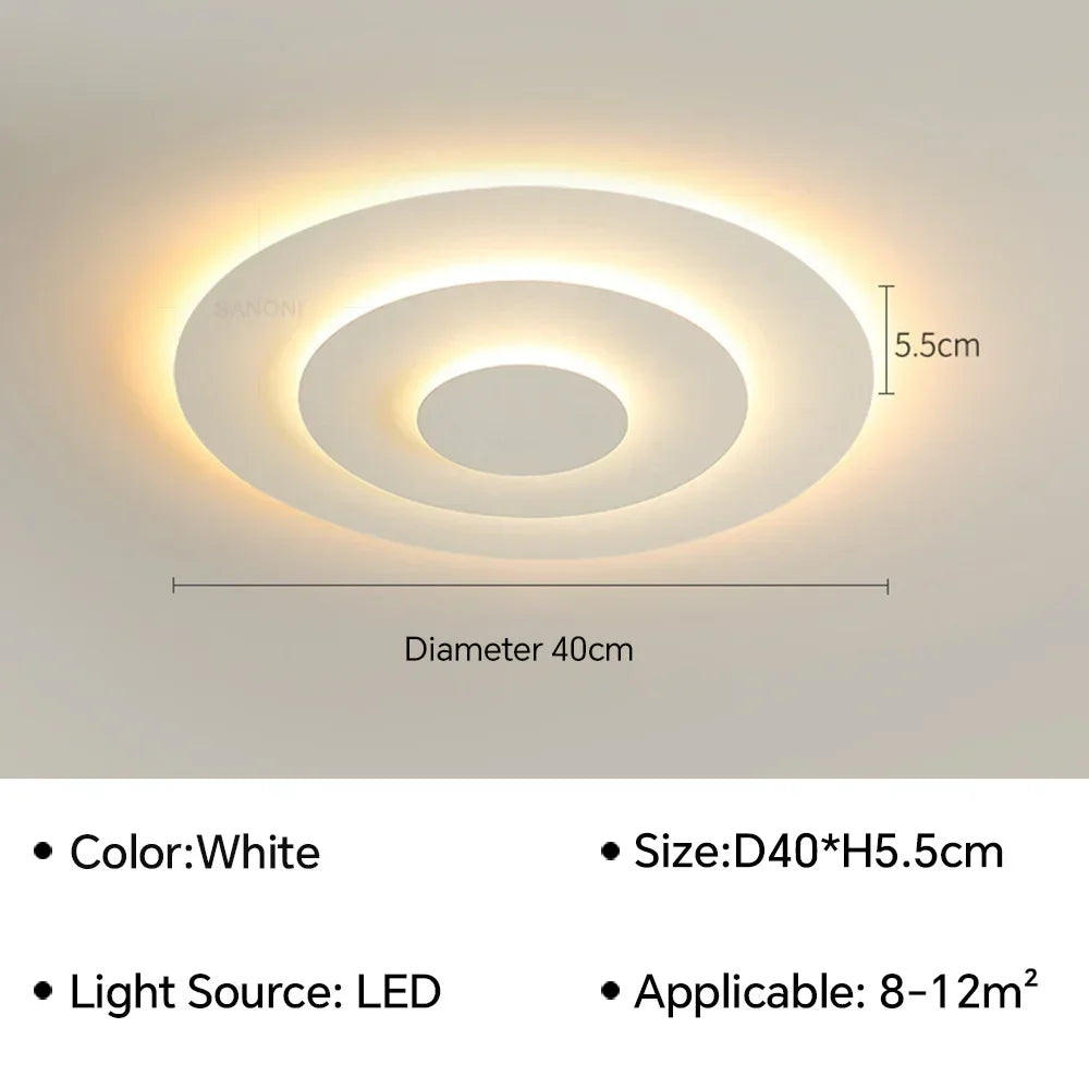 Plafonnier LED Moderne en Aluminium et Acrylique, Luminaire Décoratif pour Salon et Bureau