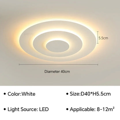 Plafonnier LED Moderne en Aluminium et Acrylique, Luminaire Décoratif pour Salon et Bureau