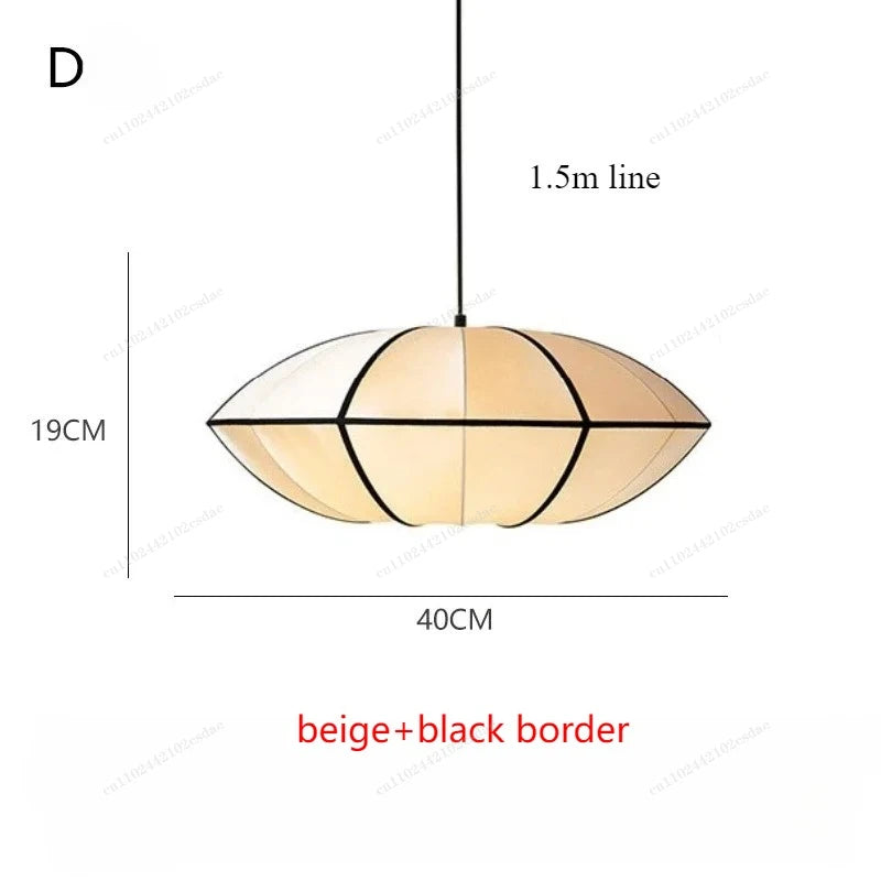 Suspension lanterne en soie Zen style japonais médiéval pour salon
