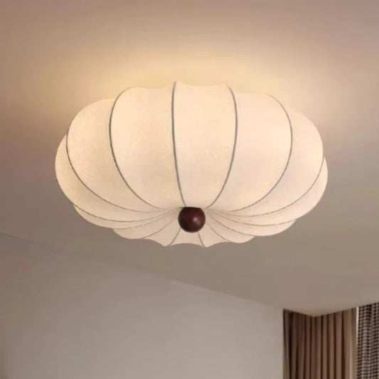 Plafonnier Vintage en Soie Style Japonais Wabi Sabi, Lumière Chaude pour Chambre et Salle à Manger