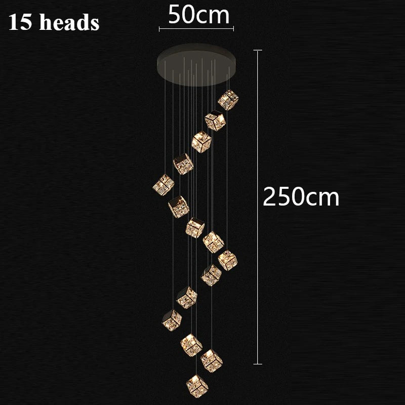 Lustre plafond moderne en cristal LED réglable 3000K-6000K