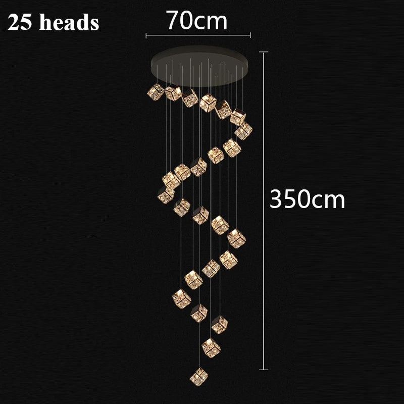 Lustre plafond moderne en cristal LED réglable 3000K-6000K