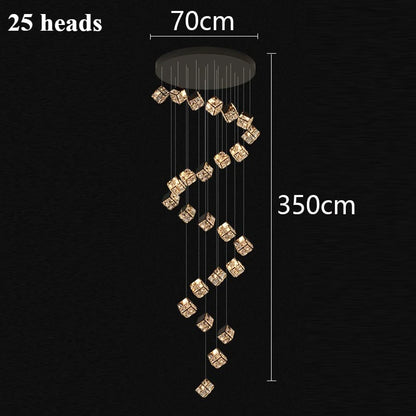 Lustre plafond moderne en cristal LED réglable 3000K-6000K