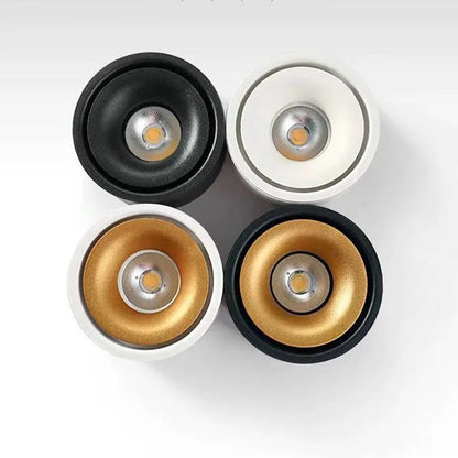 Plafonnier LED circulaire COB dimmable en aluminium, 7-15W, lumière chaude