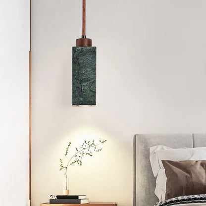 Suspension LED en marbre vert naturel, design nordique élégant, luminaire décoratif pour chambre et restaurant