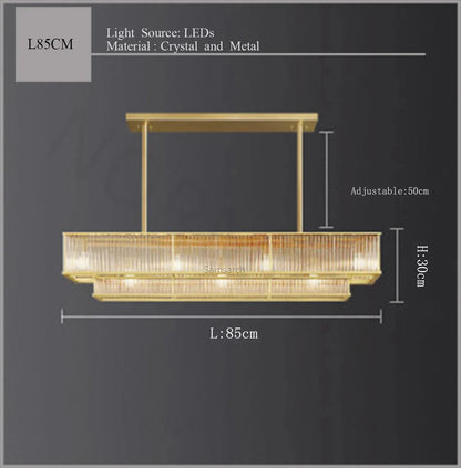 Suspension lustre en cristal doré cuivre, LED luxueuse pour salon et chambre