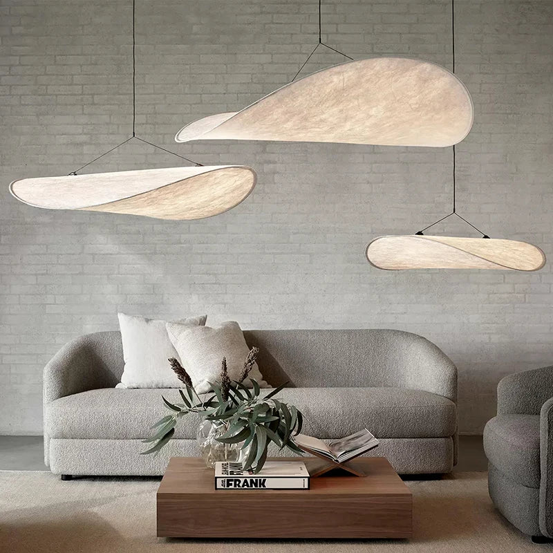 Suspension Tense LED nordique en soie tricotée à la main, lumière réglable