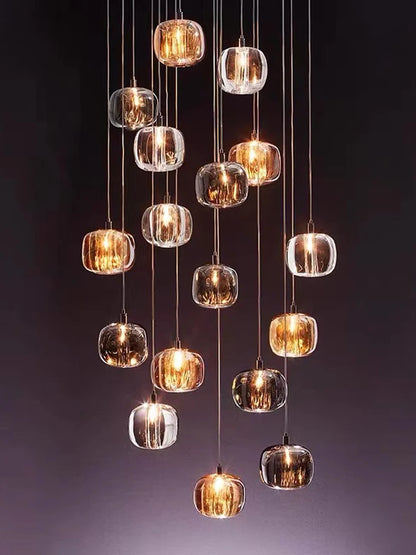 Suspension LED moderne en cristal K9, lumière chaude pour salon et salle à manger