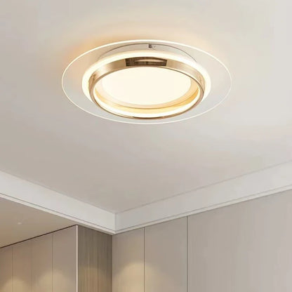 Plafonnier LED moderne en acrylique à coins arrondis, lumière chaleureuse pour intérieur élégant