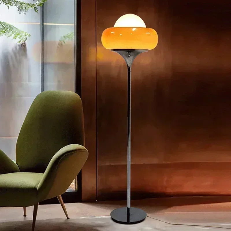 Lampadaire LED Rétro en Forme de Tarte aux Œufs, Design Moderne et Lumineux