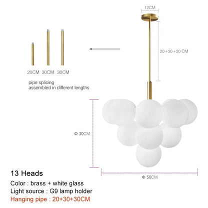 Suspension LED en verre dépoli au design moderne, lumière blanche chaude, luminaire plafond élégant