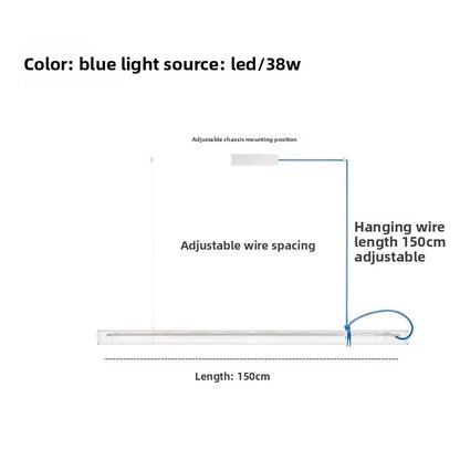 Suspension LED moderne en métal noir, design minimaliste pour cuisine et restaurant