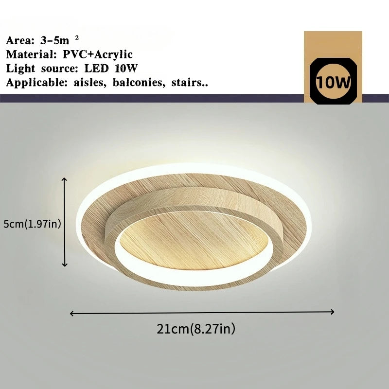 Plafonnier LED métal doré design nordique moderne pour couloir
