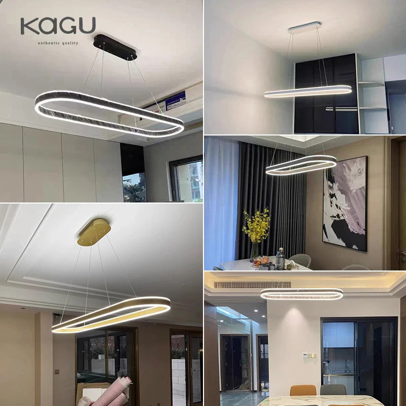 Suspension LED en aluminium au design nordique moderne, lumière chaude ajustable