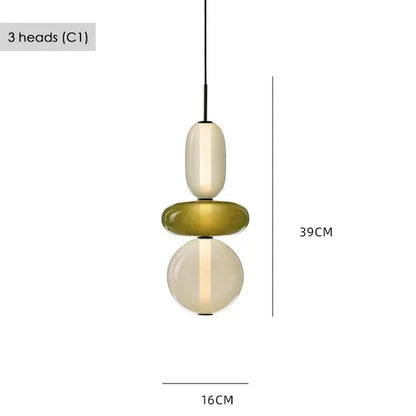 Suspension LED en verre coloré design nordique moderne pour intérieur