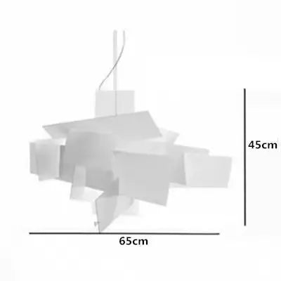 Suspension Big Bang rectangulaire empilable en chrome poli, lumière esthétique design Art Déco