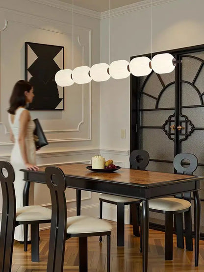 Suspension en verre style crème française, luminaire intérieur élégant