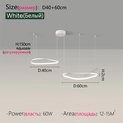 Suspension lustre nordique triangulaire en métal, lumière chaude pour salon et chambre
