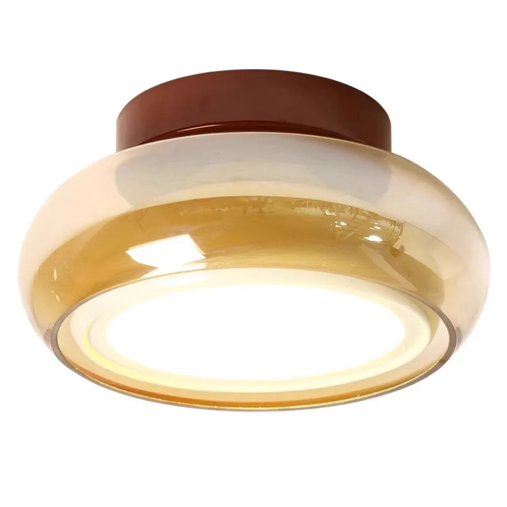 Plafonnier LED en verre style français pour couloir et entrée, lumière chaleureuse