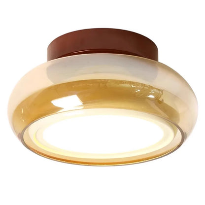 Plafonnier LED en verre style français pour couloir et entrée, lumière chaleureuse